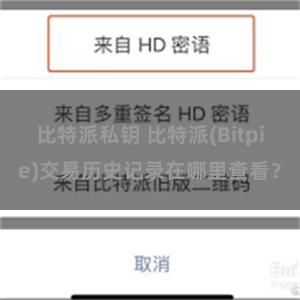 比特派私钥 比特派(Bitpie)交易历史记录在哪里查看？